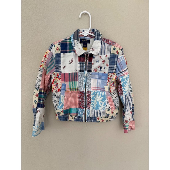 Polo Ralph Lauren Patchwork Chore Coat Girls 5 Preppy - Picture 1 of 4